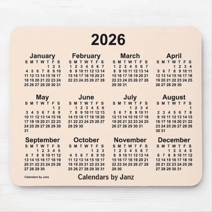 Antique White Calendar By Janz Mouse Pad Zazzle