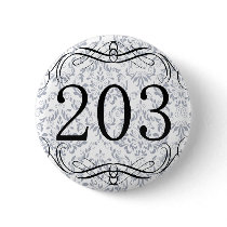 203 Area Code Pinback Button