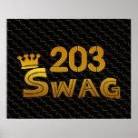 203 Area Code Swag Print