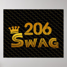 206 Area Code Swag Posters