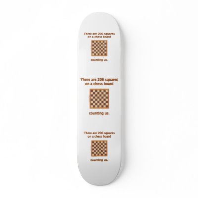 206 Chess Squares Custom Skate Board by HappyDoggies