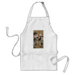 20. 群鶏図, 若冲 Flock of Roosters, Jakuchu Apron