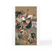 20. 群鶏図, 若冲 Flock of Roosters, Jakuchu Greeting Cards