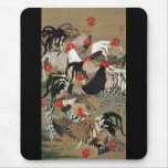 20. 群鶏図, 若冲 Flock of Roosters, Jakuchu Mouse Pads