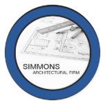 20 - 1.5"  Blue Architectural Business Stickers