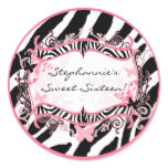 20 - 1.5"  Envelope Seal Butterfly Zebra Print Stickers