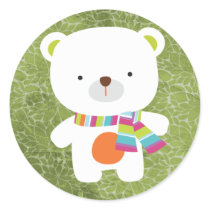 20 - 1.5" Envelope Seal Christmas Polar Bear Sticker