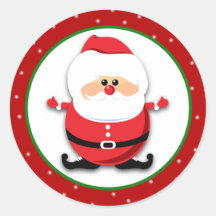 20 - 1.5" Envelope Seal Christmas Santa Round Sticker