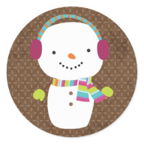 20 - 1.5" Envelope Seal Christmas Snowman Winter Sticker