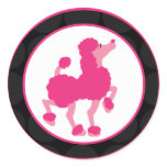 20 - 1.5"  Envelope Seal French Pink Poodle Paris Stickers