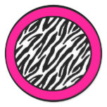20 - 1.5"  Envelope Seal Hot Pink Zebra Print Stickers