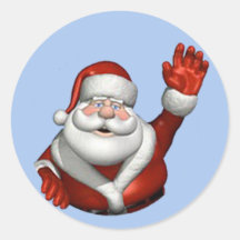 20 - 1.5" Envelope Seal Mr. Santa Clause Round Sticker