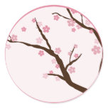 20 - 1.5"  Envelope Seal WT Cherry Blossom Round Stickers