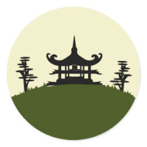 20 - 1.5" Envelope Sticker Japanese Green Hill Top