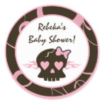 20 - 1.5" Favor Stickers Girly Girl Pink Punk Skul