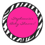 20 - 1.5"  Favor Stickers Hot Pink Zebra Print