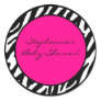 20 - 1.5"  Favor Stickers Hot Pink Zebra Print