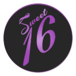 20 - 1.5"  Favor Stickers Sweet 16 Purple Lilac