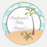20 - 1.5"  Favor Stickers Tropical Turtle Mama