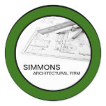 20 - 1.5"  Green Architectural Business Stickers