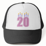 20 Birthday Candles (Purple / Pink) hats