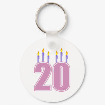 20 Birthday Candles (Purple / Pink) keychains by LushLaundry 20 Birthday Candles (Purple / Pink) keychains