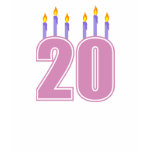 20 Birthday Candles (Purple / Pink) t-shirts