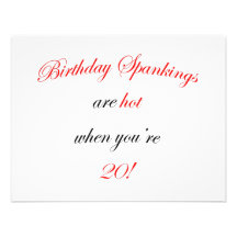 20 Birthday spankings Personalized Invite