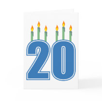 20 Candles (Blue / Green) Cards