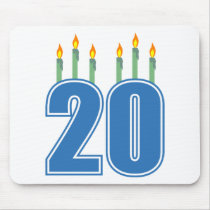20 Candles (Blue / Green) mousepads