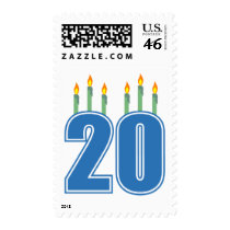 20 Candles (Blue / Green) Stamp