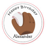 20 Customizable Cupcake Toppers Baseball Glove Stickers