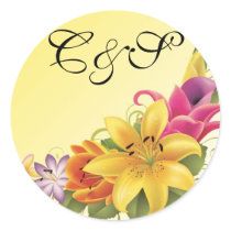 20 Flower Bouquet Wedding Favor Stickers