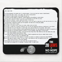 20 Laws of No Hope for the Human Race Mouse Pads