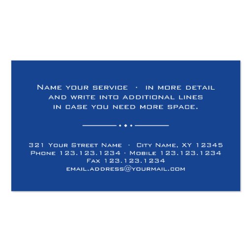 20 Modern Professional Business Card blue, gold (back side)