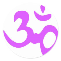20 Om Stickers Purple