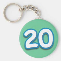 20 Year Birthday or Anniversary - Add Text Key Chain
