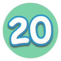 20 Year Birthday or Anniversary - Add Text Round Stickers