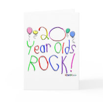 20 Year Olds Rock! Greeting Card