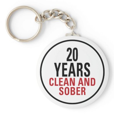 20 Years Clean and Sober Key Chain by sobergifts