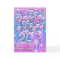 20th Birthday Card cute with little skunk
