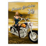 20th Birthday card with a motorbike