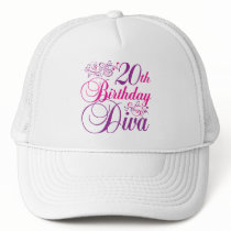 20th Birthday Diva Trucker Hat