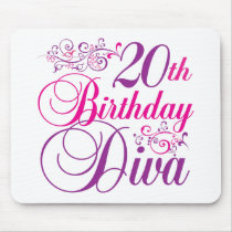 20th Birthday Diva Mouse Mats