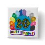 20th Birthday Gifts with Assorted Balloons Design Pinback Buttons