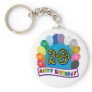 20th Birthday Gifts with Assorted Balloons Design Keychain
