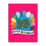 20th Birthday Gifts with Assorted Balloons Design Post Card