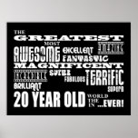 20th Birthday Party Greatest Twenty Year Old Print