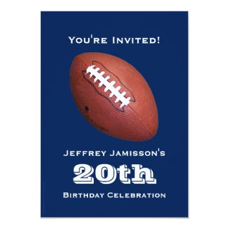 20th Birthday Party Invitation, Football