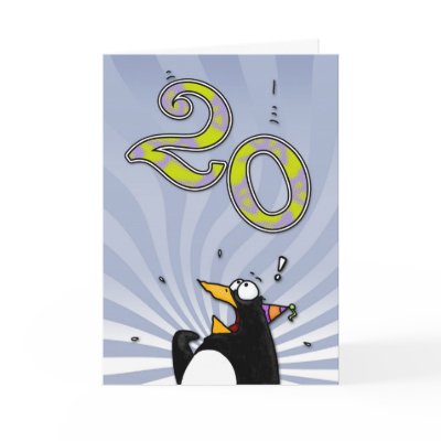 20th Birthday - Penguin Surprise Card by cfkaatje